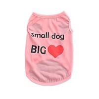Cool Polyester Small Dog Big Heart Blue Pink Purple Green Vest Shirt Summer Dog Clothes for Pets