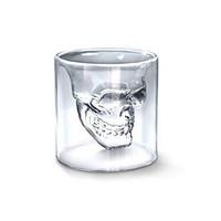 Cool Transparent Creative Scary Skull Head Design Novelty Drinkware Wine Shot Glass Cup 250ML