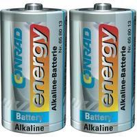 conrad energy alkaline size d battery x2 pcs