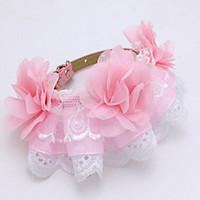 Collar Adjustable/Retractable Breathable Safety Training Solid Lace Blushing Pink