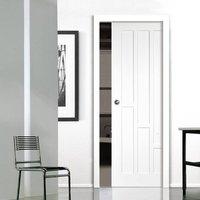 coventry style white primed panel fire pocket door 30 minute fire rate ...