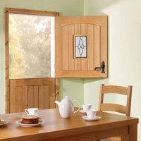 Cottage Stable Oak Door with 1L Leaded style Tri Glazing