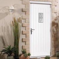 Cottage Mahogany Door, White Primed with Bevelled Style Tri Glazed