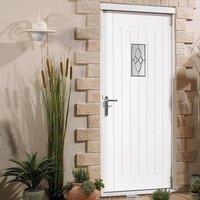 cottage mahogany door white primed with bevelled style tri glazed