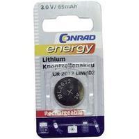 conrad energy cr2032 3v rechargeable lithium coin cell battery x1 pcs