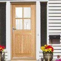 Cottage 4L Exterior Oak Door with Clear Double Safety Glazing