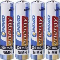 conrad energy rechargeable aaa battery x4 pcs nimh 12v