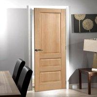 Contemporary 3 Panel Oak Veneered Fire Door, Prefinished