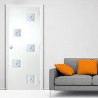 Contemporary Internal PVC Door with Charlotte Fusion 1 Geometric Design Safety Glass