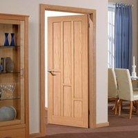 Coventry Contemporary Oak Panel Fire Door - 30 Minute Fire Rated