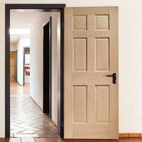 colonial oak 6 panel door without raised mouldings