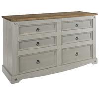 Corona Grey 3 plus 3 Drawer Wide Chest