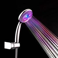 Contemporary A Grade ABS Chrome Finish 7 Colors LED Shower Hand - Silver