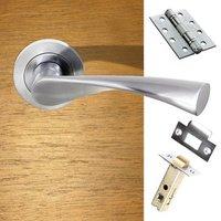 colorado status fire lever on round rose satin chrome handle pack