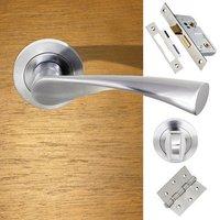 colorado status bathroom lever on round rose satin chrome handle pack