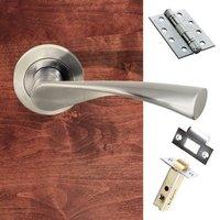 colorado status fire lever on round rose satin nickel handle pack