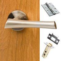 corsica mediterranean fire lever on rose satin nickel handle pack