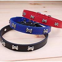 Collar Leash Safety Training Solid PU Leather Blushing Pink Blue