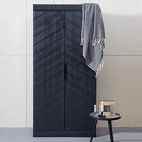 connect 2 door wardrobe in black herringbone design