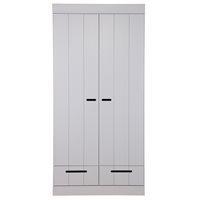 connect contemporary 2 door wardrobe with storage in concrete grey