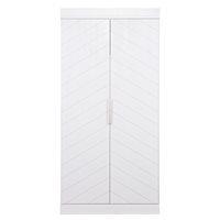 connect 2 door wardrobe in white herringbone design