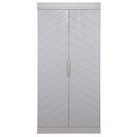 connect 2 door wardrobe in grey herringbone design