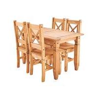 Corona Pine Dining Table and 4 Chairs