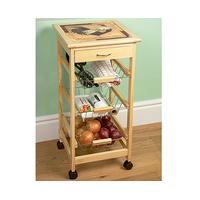 Cockerel Glass-topped Kitchen Trolley