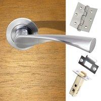 colorado status lever on round rose satin chrome handle pack