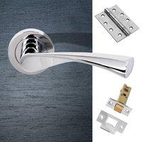 Colorado Status Fire Lever on Round Rose - Polished Chrome Handle Pack