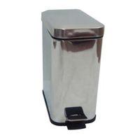 Cooke & Lewis Chrome Effect Stainless Steel Rectangular Pedal Bin 4.5L