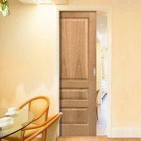 contemporary 3 panel oak veneered fire pocket door prefinished