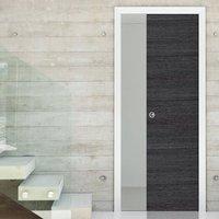 Colour Eco Grigio Ash Grey Flush Pocket Fire Door - 1/2 Hour Fire Rated - Pre-finished