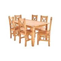Corona Pine Dining Table and 6 Chairs