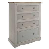 corona grey 4 drawer chest