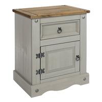 Corona Grey 1 Door 1 Drawer Bedside Cabinet