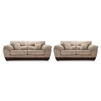 Contessa Fabric 3 and 2 Seater Suite Mink