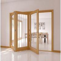 Cottage 1 Lite Oak Veneer Glazed Internal Folding Door LH (H)2035mm (W)2374mm