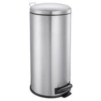 Cooke & Lewis Abora Soft Close Brushed Chrome Stainless Steel Round Pedal Bin 30L