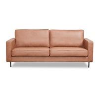 Connor Faux Leather 3 Seater Sofa Brown