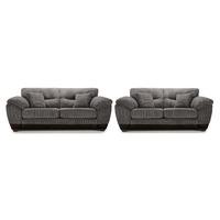 contessa fabric 3 and 2 seater suite charcoal