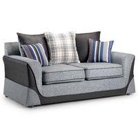 costa 2 seater fabric sofa black and grey