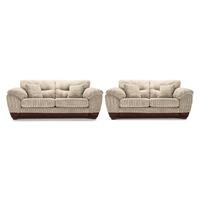 Contessa Fabric 3 and 2 Seater Suite Silver