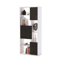 Colorado Bookcase In Pearl White And Black With 3 Doors