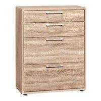 Contact 4 Drawer Unit Rough Sawn Truffle Oak and White