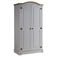 Corona Grey 2 Door Curved Top Wardrobe