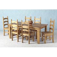 Corona Wooden Dining Set with 6 Wooden chairs