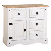 Corona White 1 Door 4 Drawer Sideboard