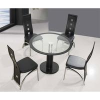 Coma Clear Glass Top Dining Table And 6 Manhattan Chairs