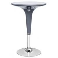 Coulter Bar Table Round In Grey ABS With Chrome Base